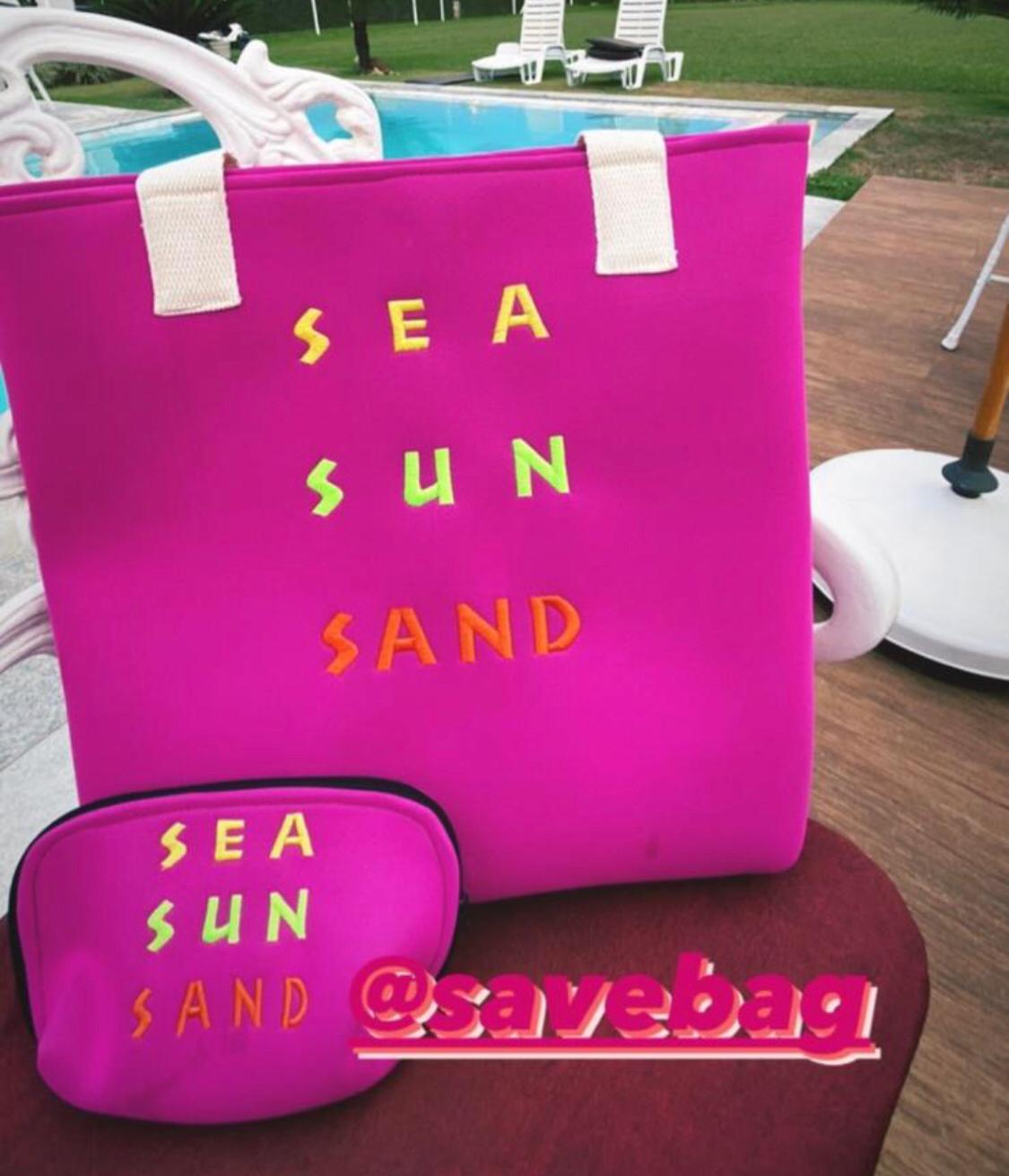 bolsa de praia pink SEA SUN SAND